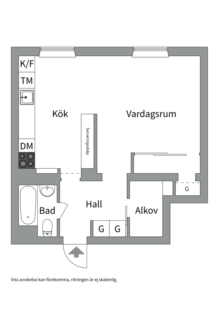 Planlösning från Salagatan 49 B, Kommande i Fålhagen, Uppsala