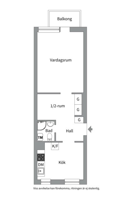 Planlösning från Geijersgatan 25 C, Till salu i Luthagen, Uppsala