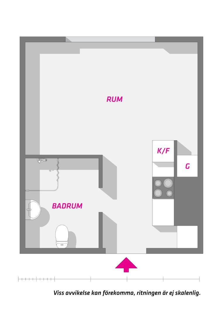 Planlösning från Luthagsesplanaden 21 B, Kommande i Luthagen, Uppsala