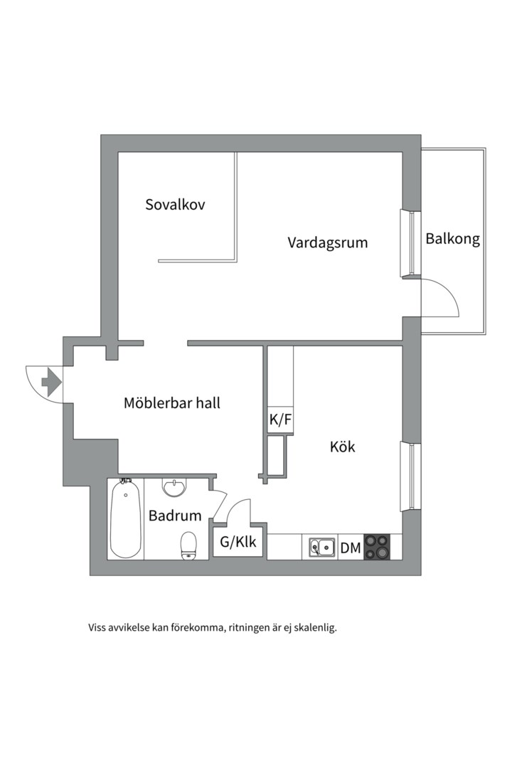 Planlösning från Vaksalagatan 38B, Kommande i Höganäs, Uppsala