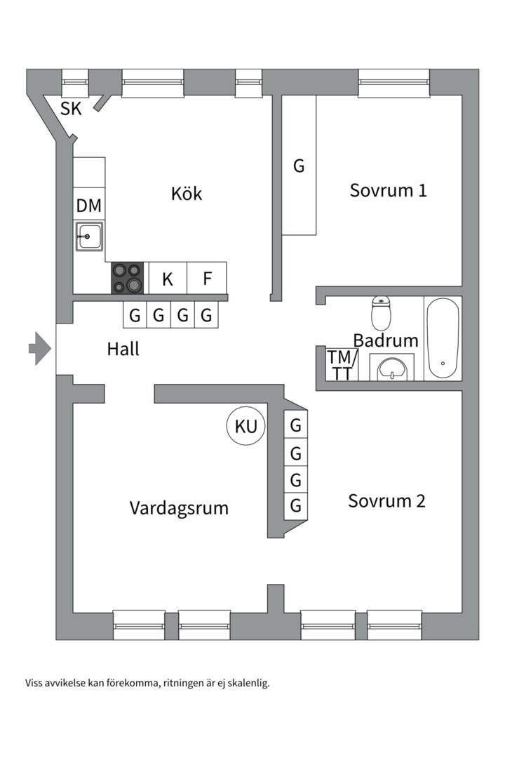 Planlösning från Väderkvarnsgatan 36, Såld i Fålhagen, Uppsala