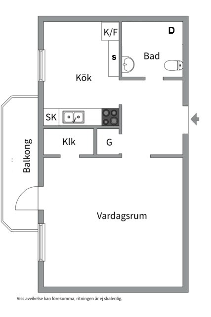 Planlösning från Apelgatan 4, Till salu i Salabacke, Uppsala