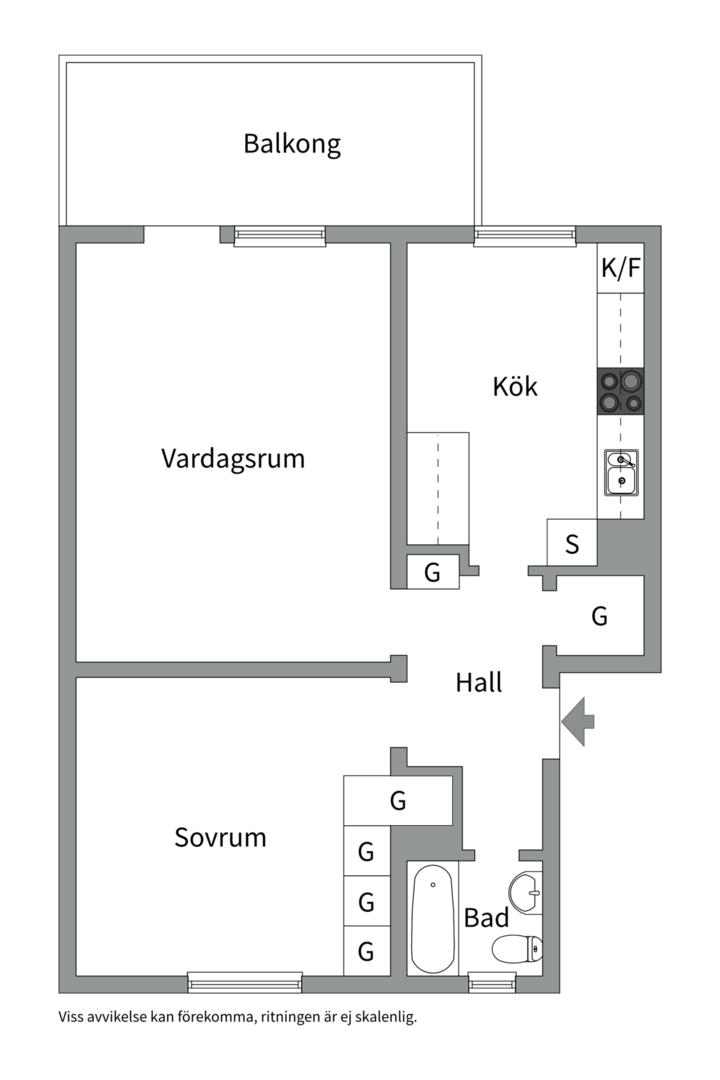 Planlösning från Norrtäljegatan 29, Kommande i Fålhagen, Uppsala