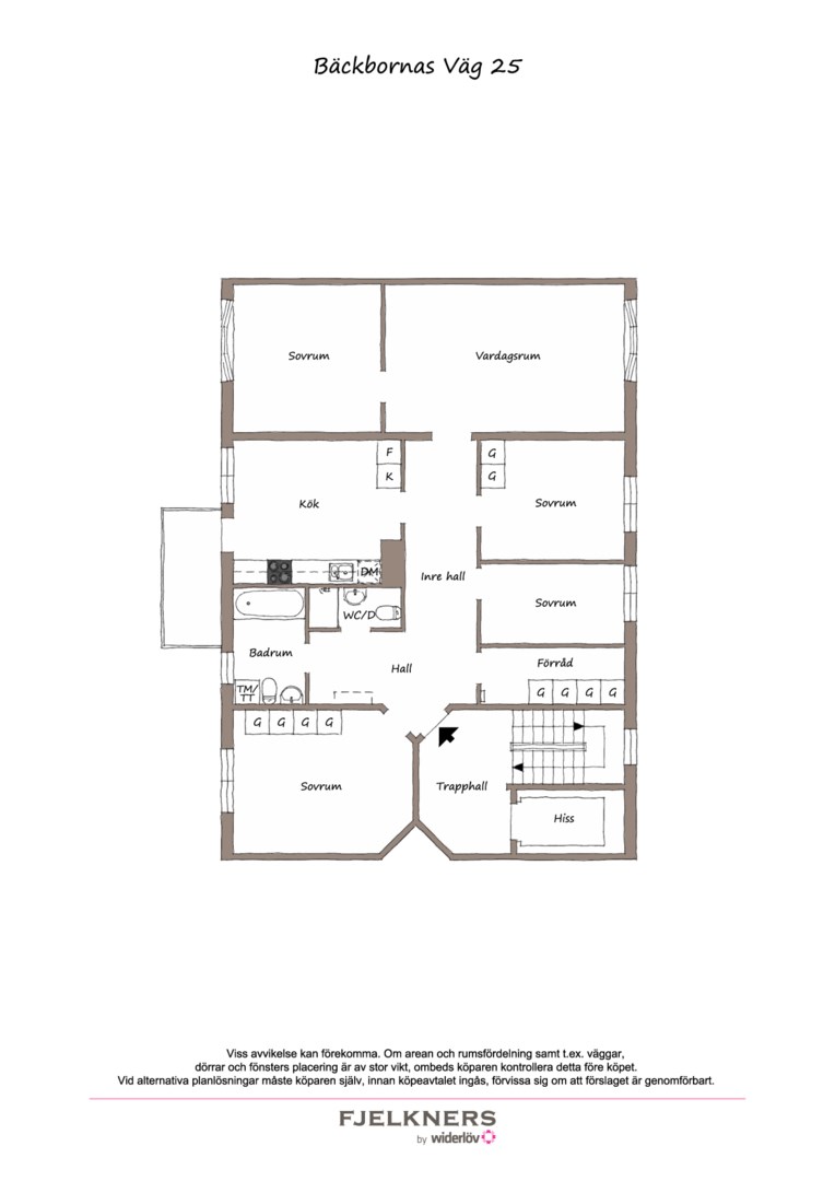 Planlösning från Bäckbornas väg 25, Kommande i Bromma - Beckomberga, Stockholm