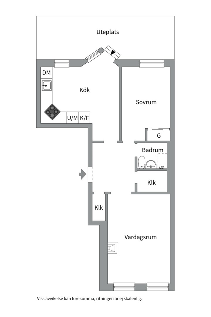Planlösning från Luthagsesplanaden 15 C, Kommande i Främre Luthagen, Uppsala
