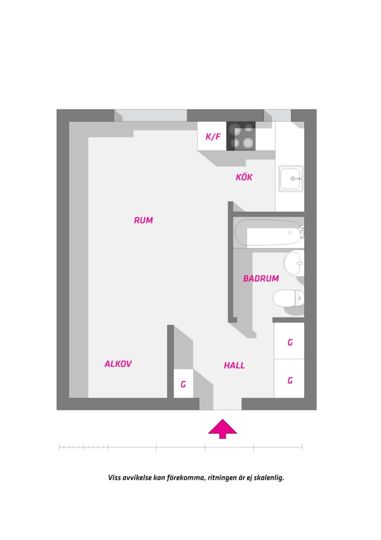 Planlösning från Murargatan 14C, Kommande i Salabacke, Uppsala
