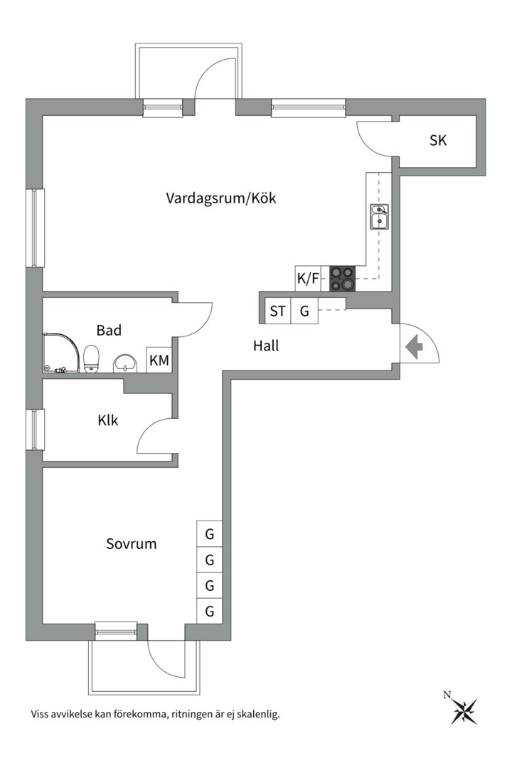 Planlösning från Råbyvägen 76, Kommande i Kvarngärdet, Uppsala