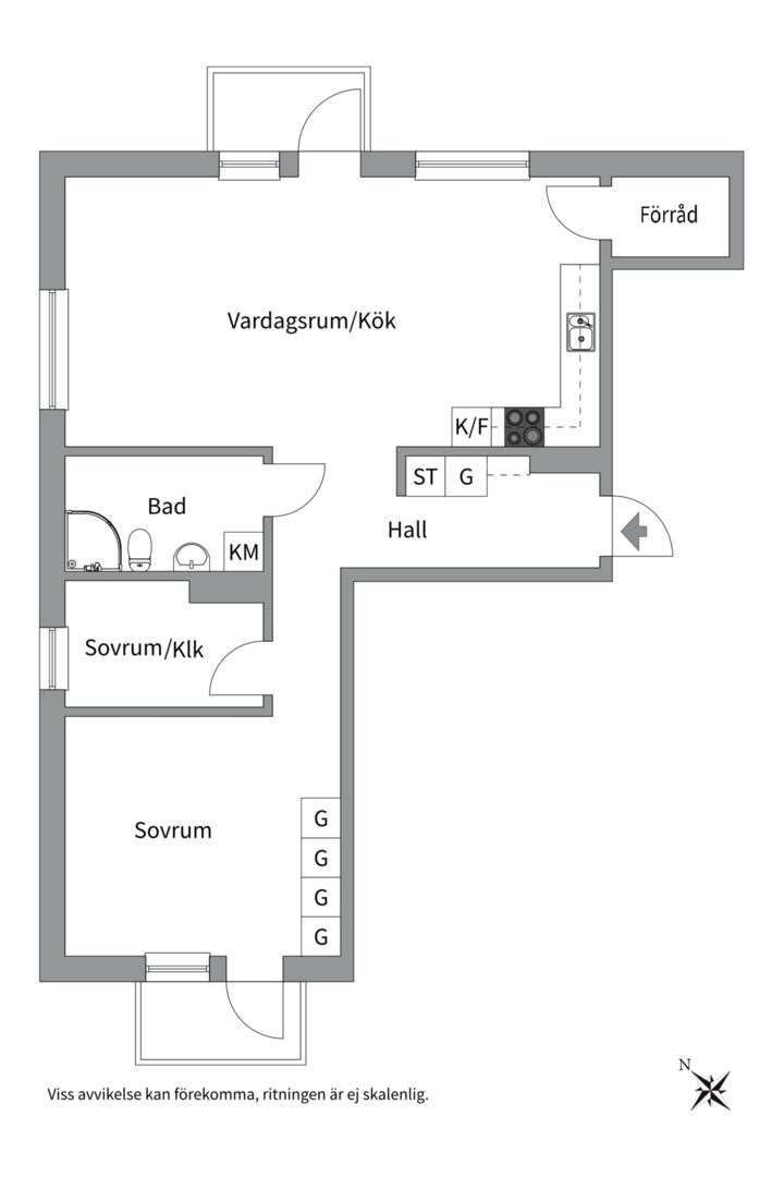 Planlösning från Råbyvägen 76, Kommande i Kvarngärdet, Uppsala