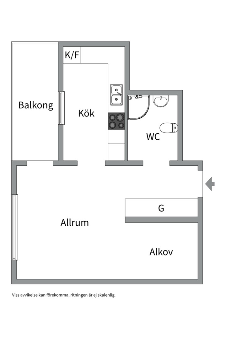 Planlösning från Lidnersgatan 40, Kommande i Nyby, Uppsala