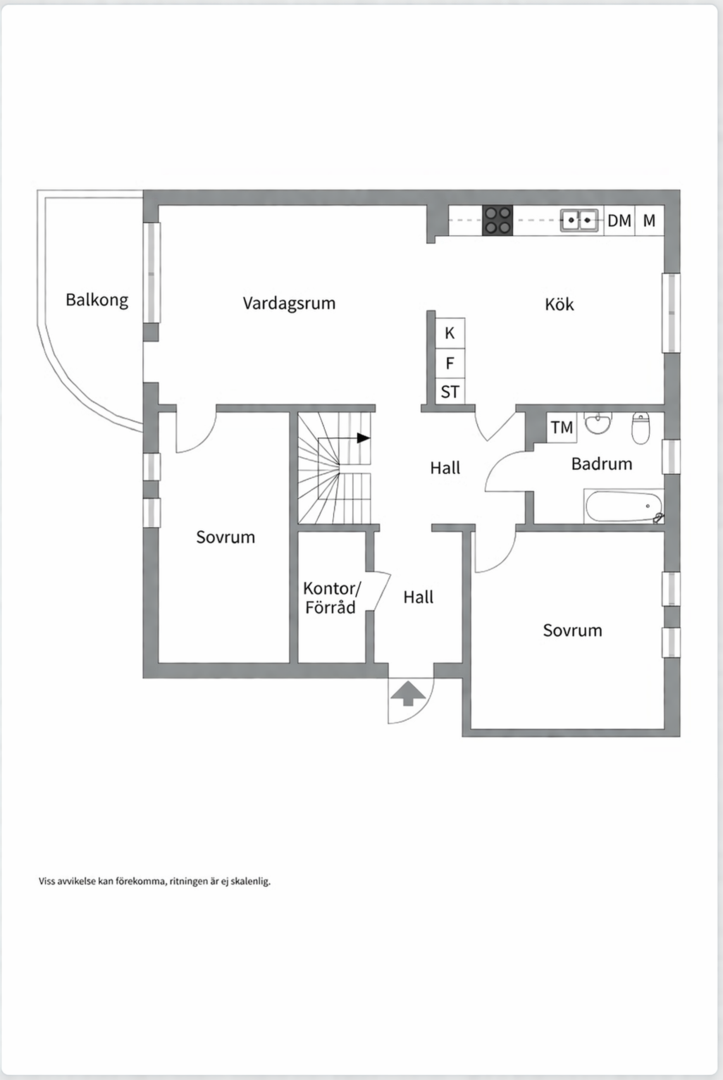 Planlösning från Kantatvägen 5, Till salu i Nacka Forum, Nacka