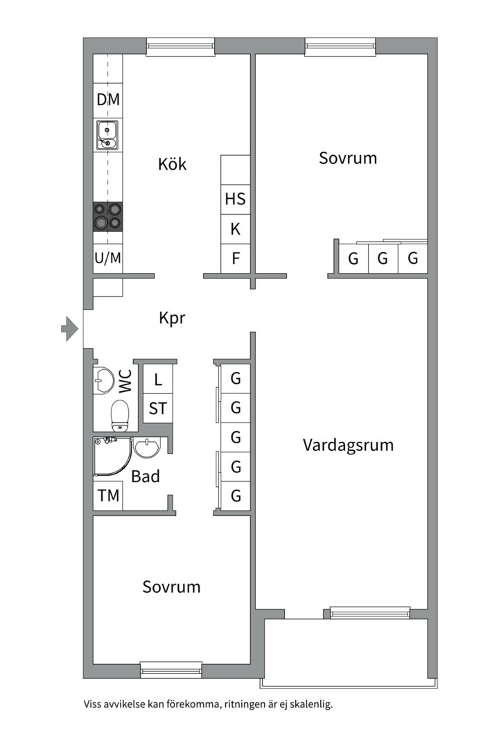 Planlösning från Kungsängsgatan 36B, Såld i Centrum, Uppsala