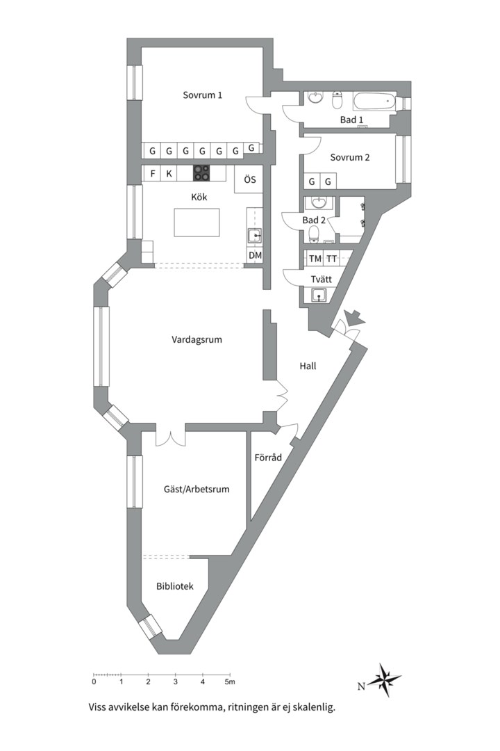 Planlösning från Birger Jarlsgatan 131B/Roslagsgatan 62, Till salu i Vasastan - Roslagstull, Stockholm