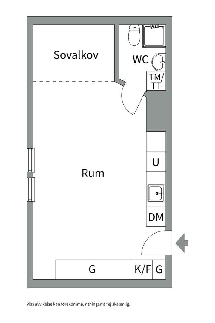 Planlösning från Gluntens gränd 1, Kommande i Främre Luthagen, Uppsala