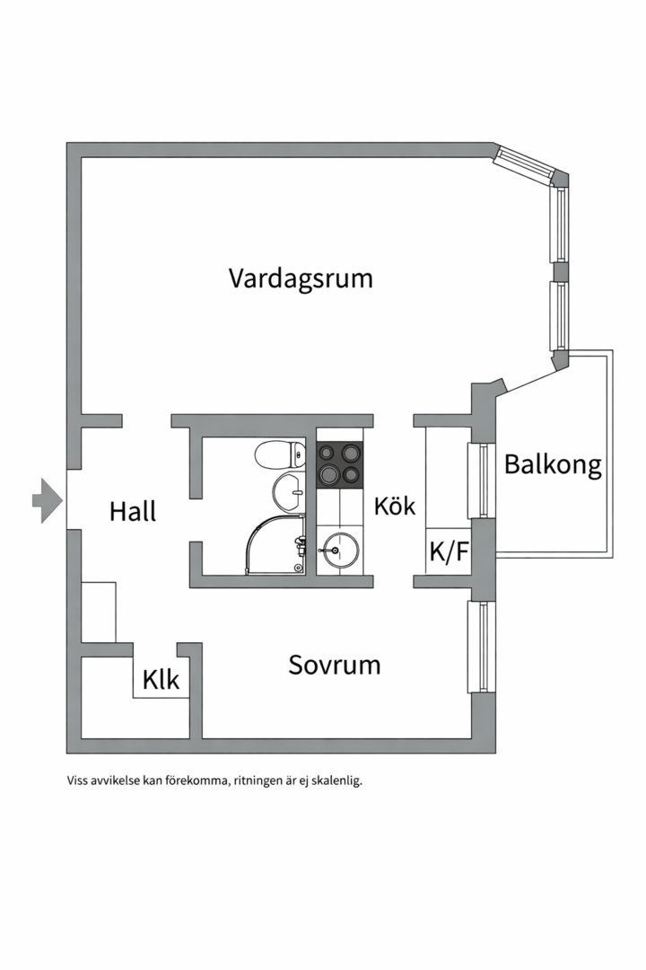 Planlösning från Torsgatan 8 A, Kommande i Främre Luthagen, Uppsala