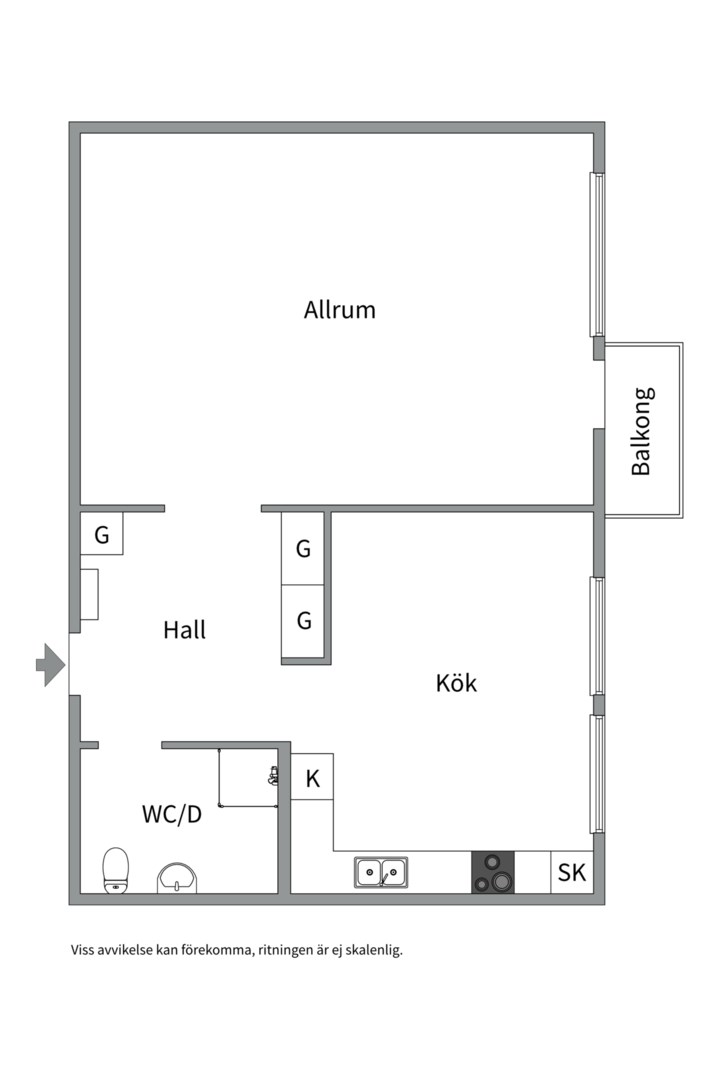 Planlösning från Eriksgatan 19, Till salu i Luthagen, Uppsala