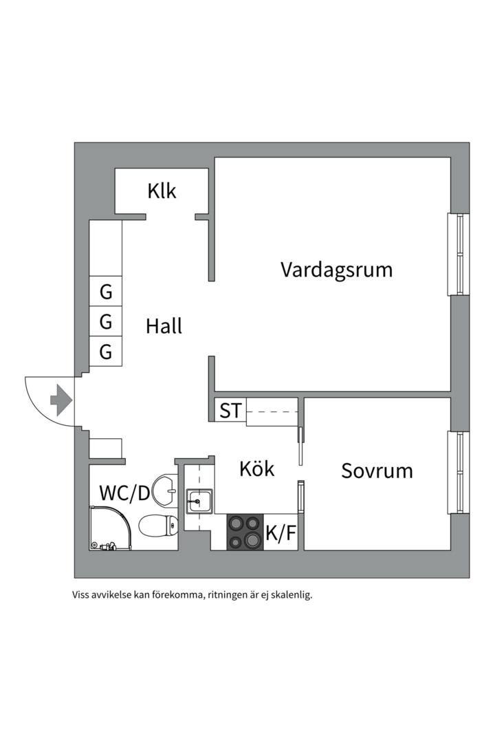 Planlösning från Väderkvarnsgatan 52A, Till salu i Fålhagen, Uppsala