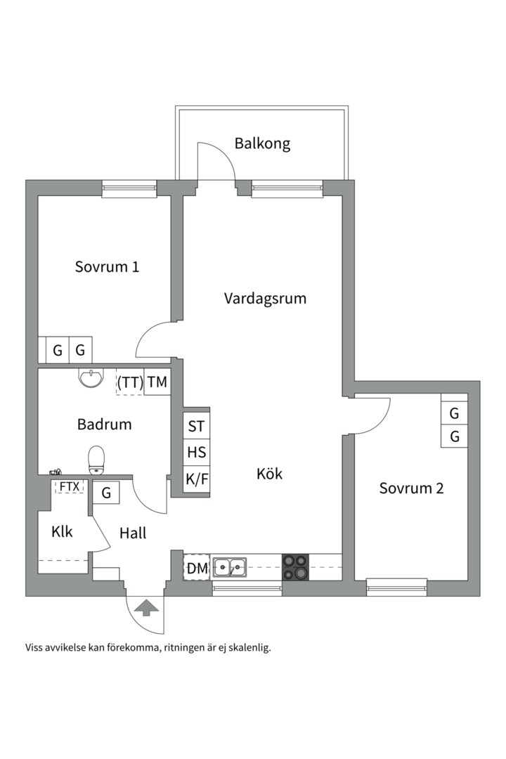 Planlösning från Rubingatan 22D, Till salu i Bäckby, Västerås