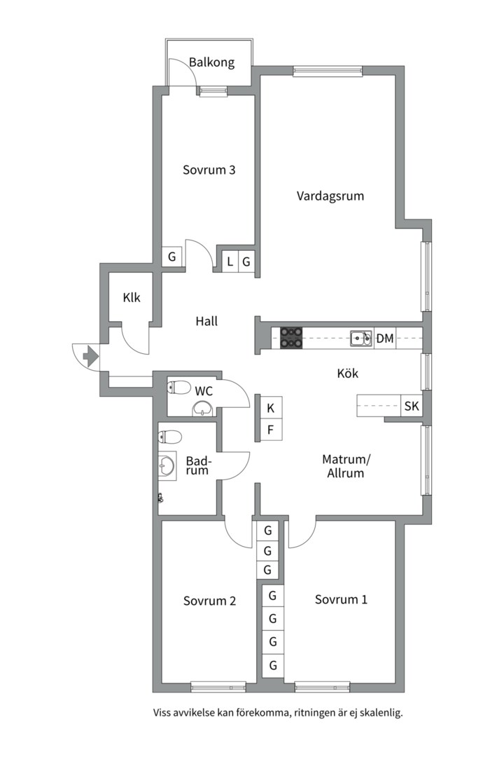 Planlösning från Ekuddsvägen 27, Såld i Ekudden, Nacka