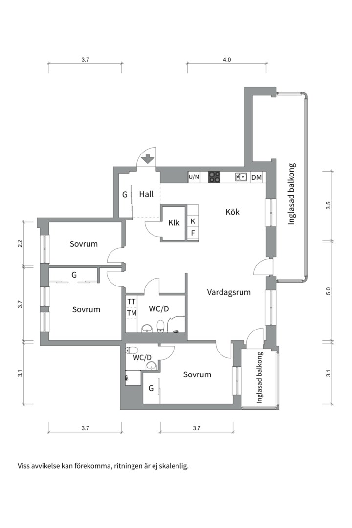 Planlösning från Östra Ågatan 105, Till salu i Kungsängen, Uppsala