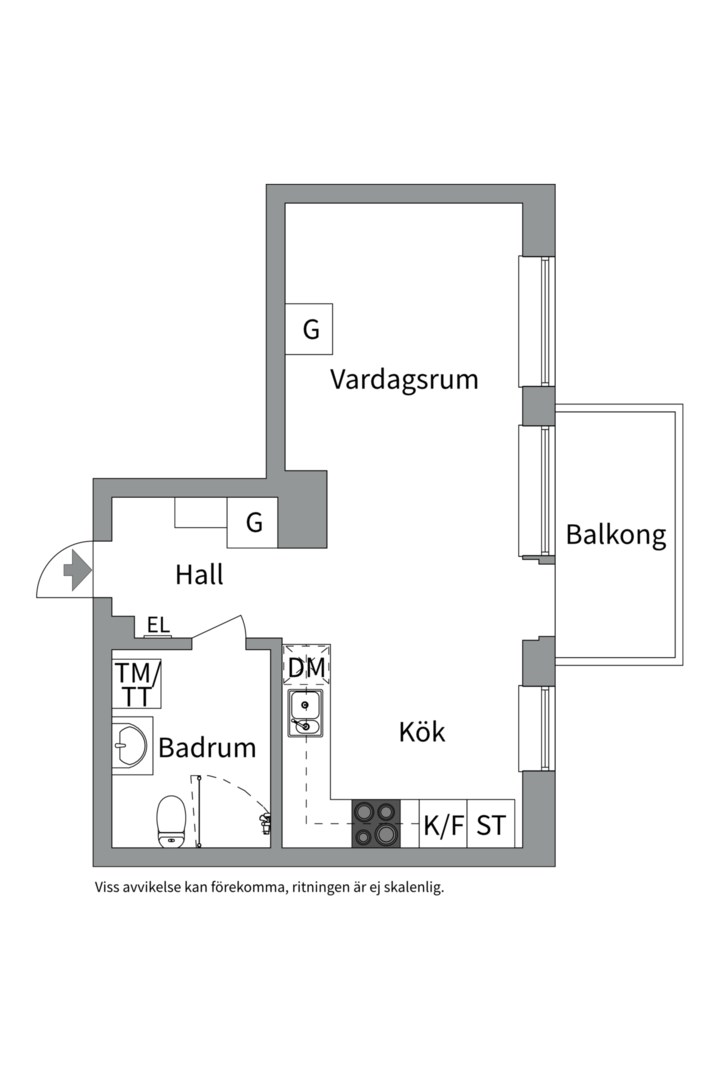 Planlösning från Kvarntorgsgatan 2C, Till salu i Kvarntorget, Uppsala