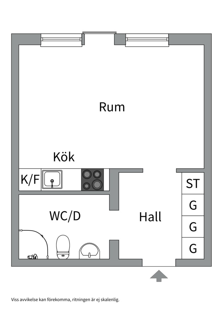 Planlösning från Redargatan 7, Såld i Hammarby Sjöstad, Stockholm