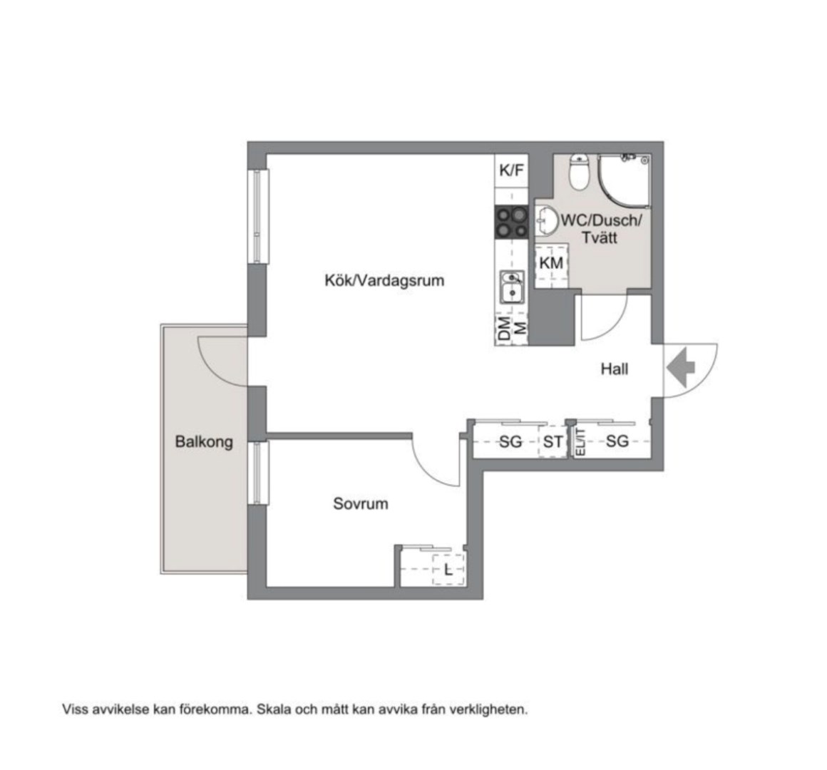 Planlösning från Fridensborgsvägen 157, Till salu i Järvastaden, Solna