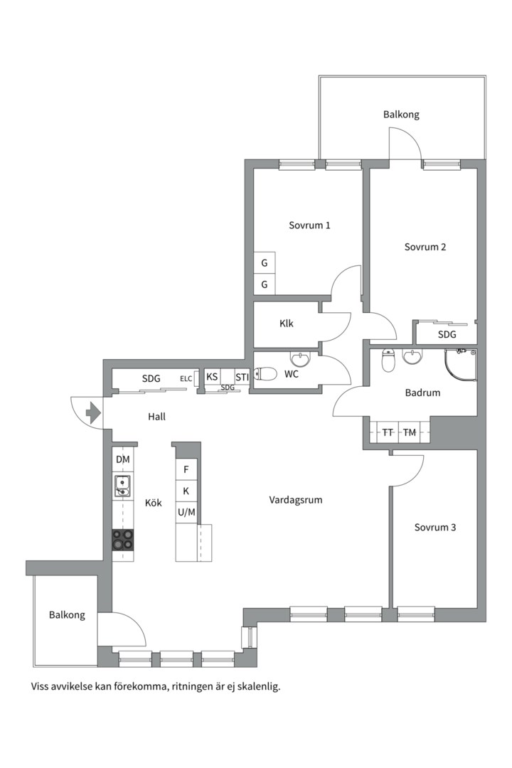 Planlösning från Gränbyvägen 4B, Kommande i Gränby backe, Uppsala