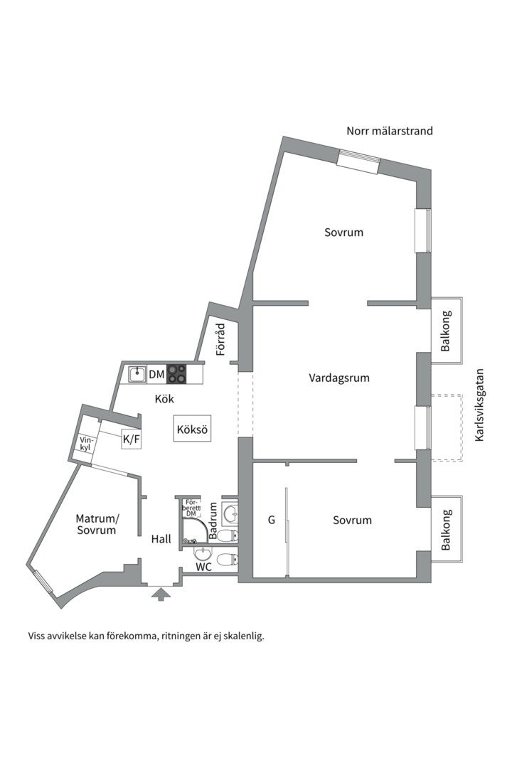 Planlösning från Förhandstips Bostadsrätt, Kommande i Kungsholmen - Norr Mälarstrand, Stockholm