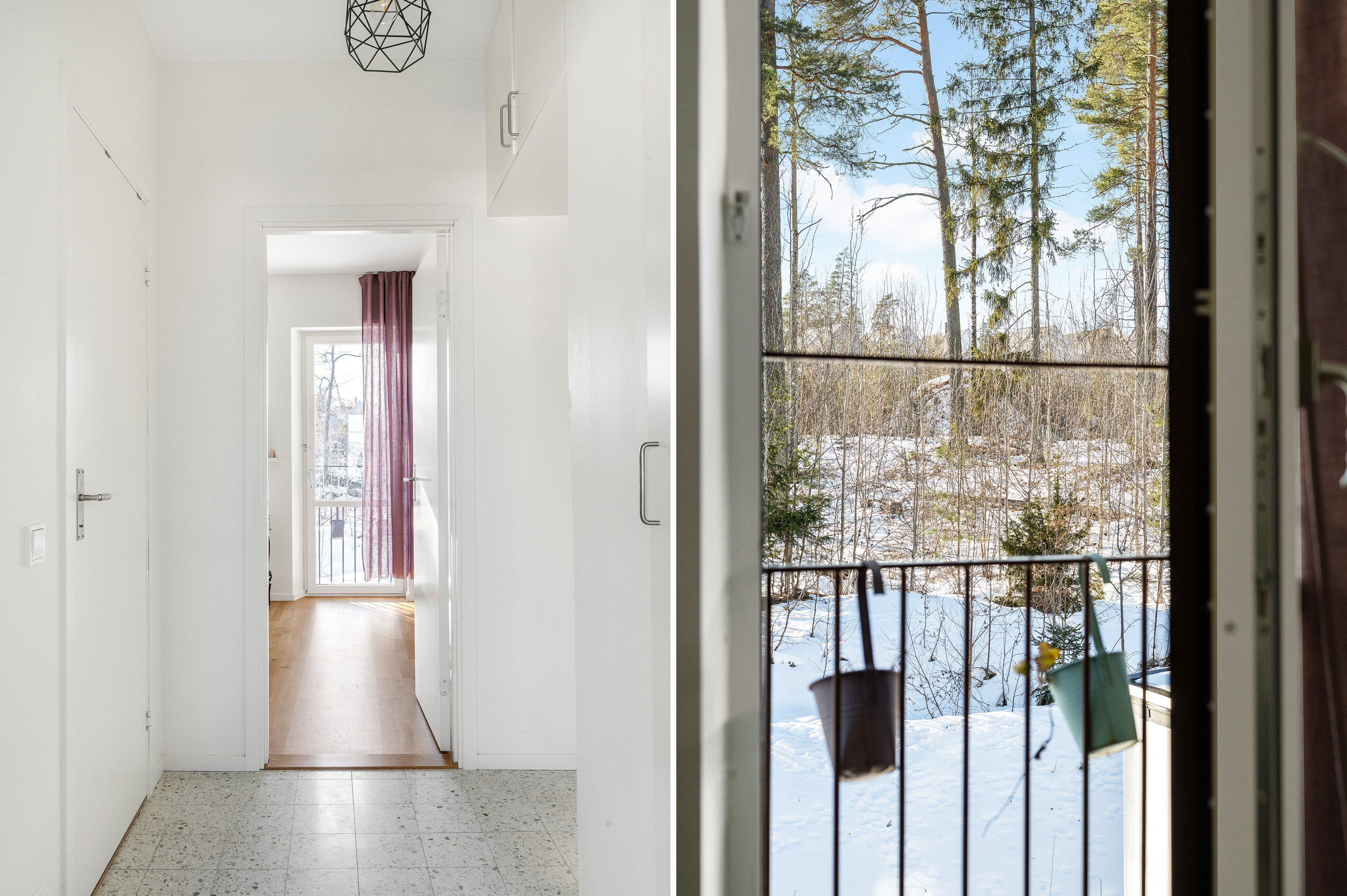 Övre hall/fransk balkong i sovrum 3