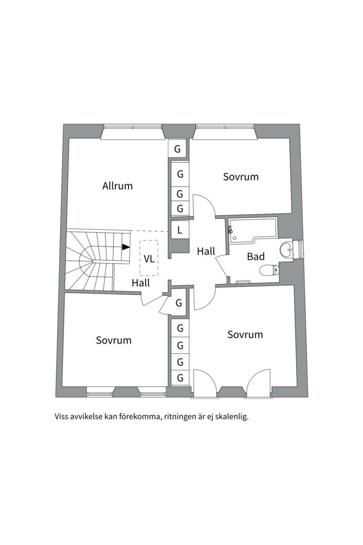Planlösning från Vitmossvägen 42, Till salu i Lindbacken, Uppsala
