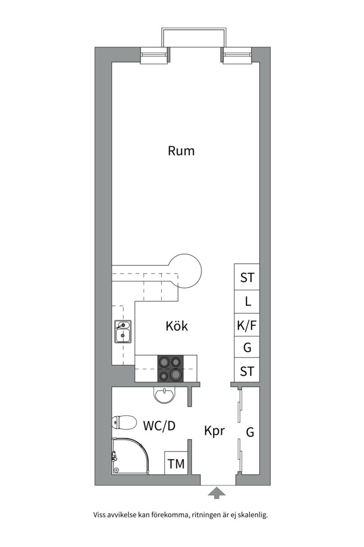 Planlösning från S:t Johannesgatan 36C, Kommande i Rackarberget, Uppsala