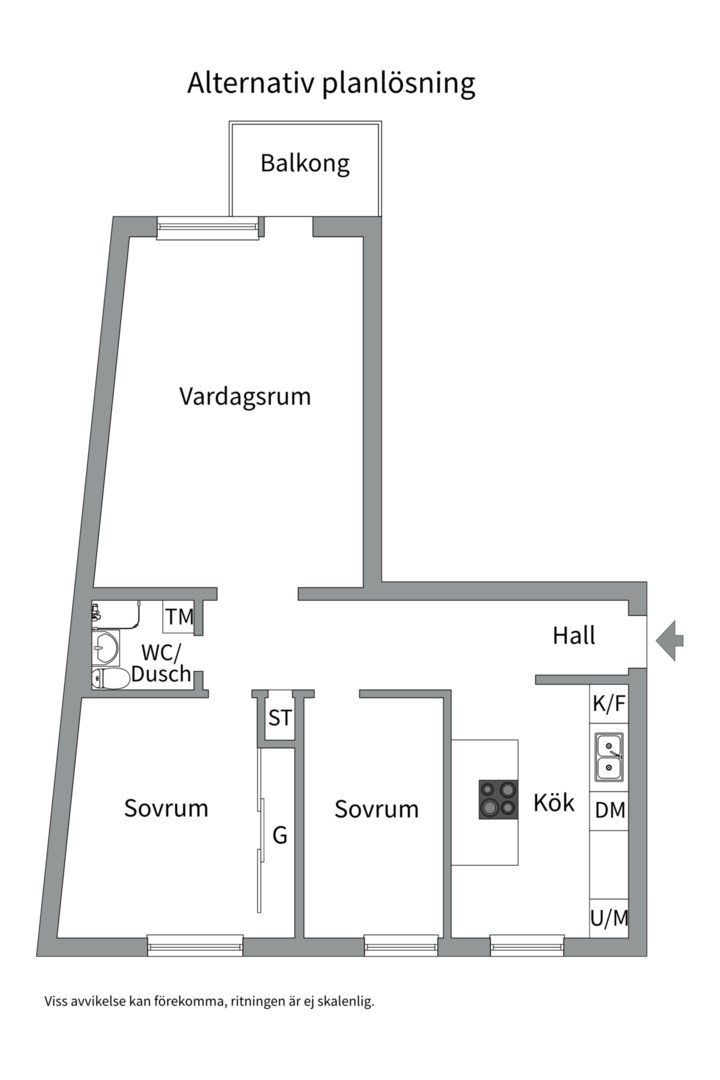 Planlösning från Becksjudarvägen 47, Såld i Finntorp, Nacka