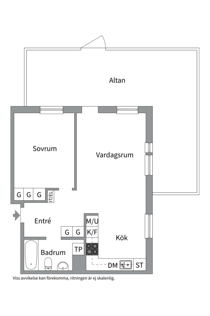 Planlösning från Nybohovsbacken 68, Kommande i Liljeholmen - Liljeholmskajen, Stockholm
