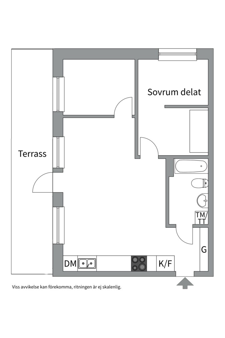 Planlösning från Hanvedens Allé 93, Till salu i Riksten, Botkyrka