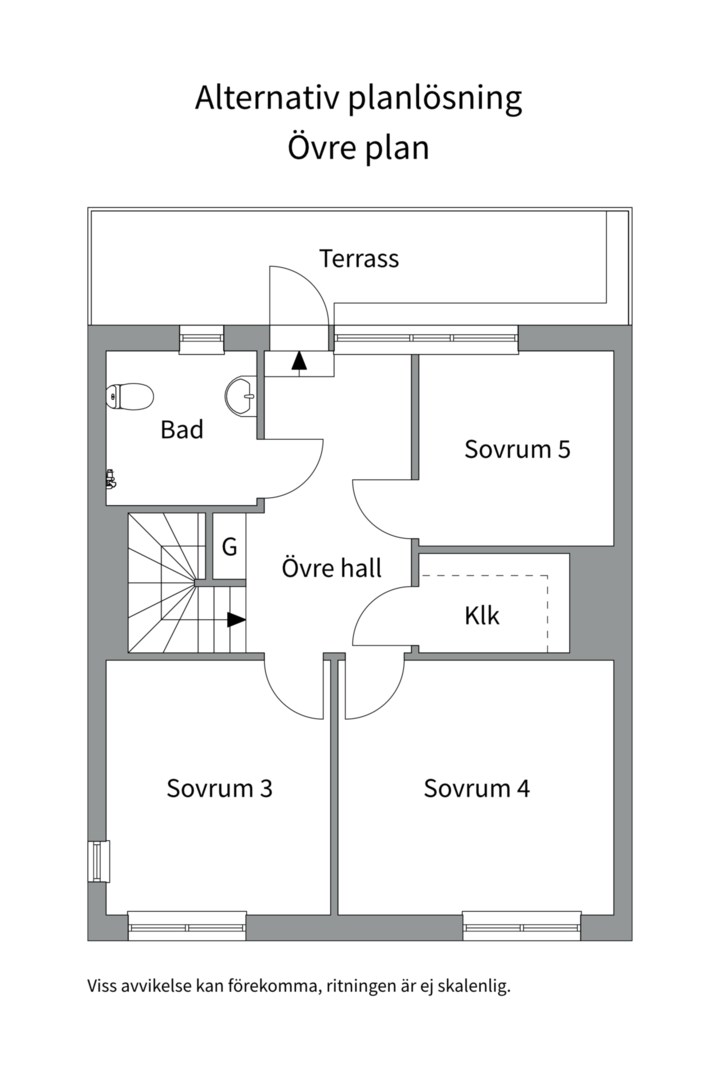 Planlösning från Von Bahrs väg 4, Kommande i Ling, Uppsala