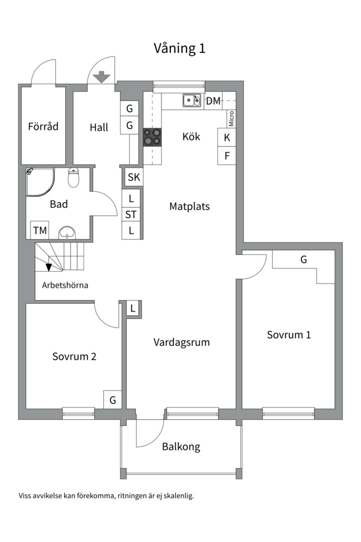 Planlösning från Von Bahrs väg 4, Kommande i Ling, Uppsala