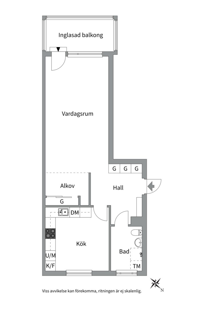 Planlösning från Norrtäljegatan 1A, Till salu i Fålhagen, Uppsala