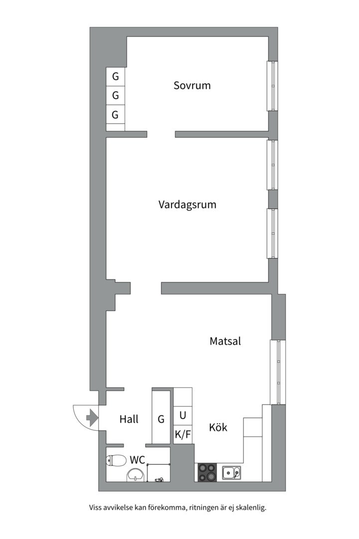 Planlösning från Sysslomansgatan 9B, Till salu i Främre Luthagen, Uppsala
