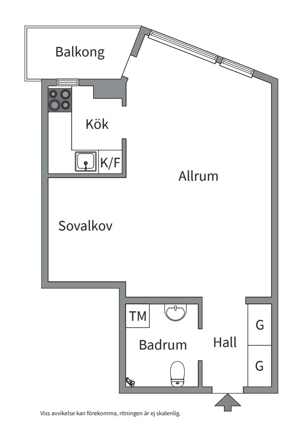 Planlösning från Sysslomansgatan 8, Såld i Kungsholmen, Stockholm