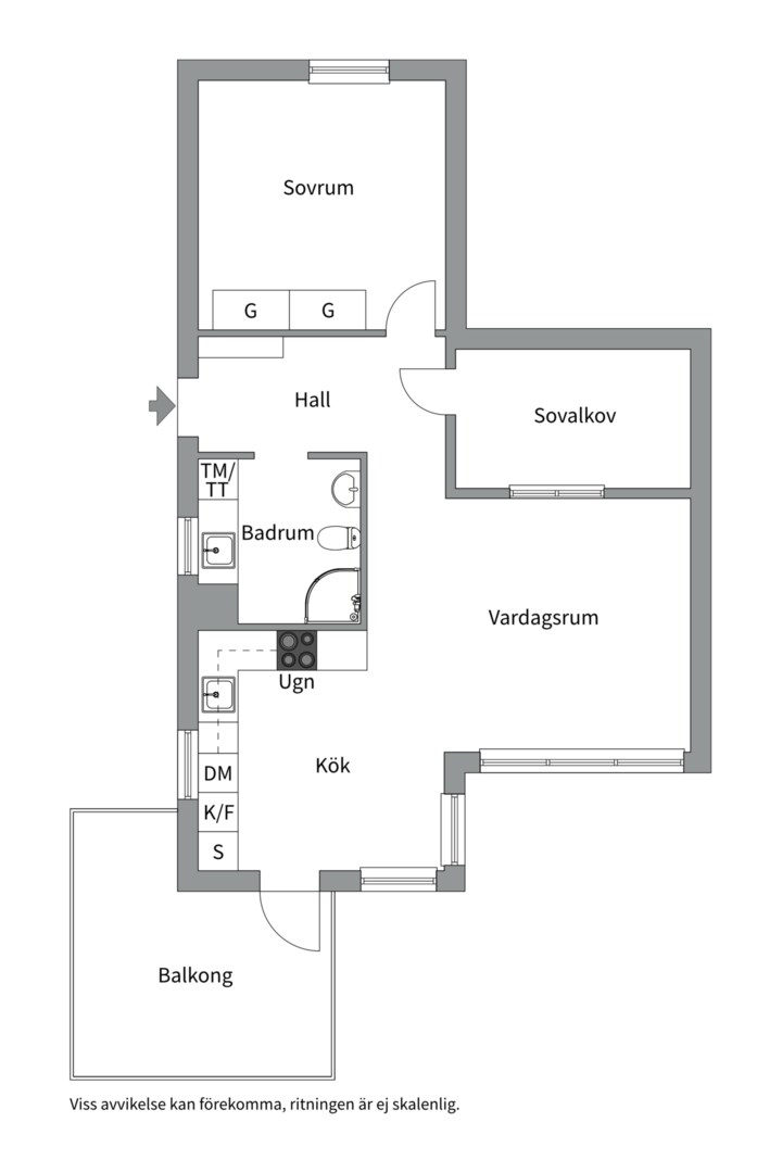Planlösning från Klyvarevägen 59A, Till salu i Skogalund, Nacka