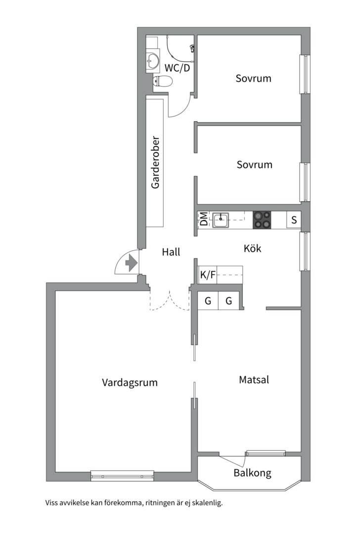 Planlösning från Storgatan 9B, Såld i Höganäs, Uppsala