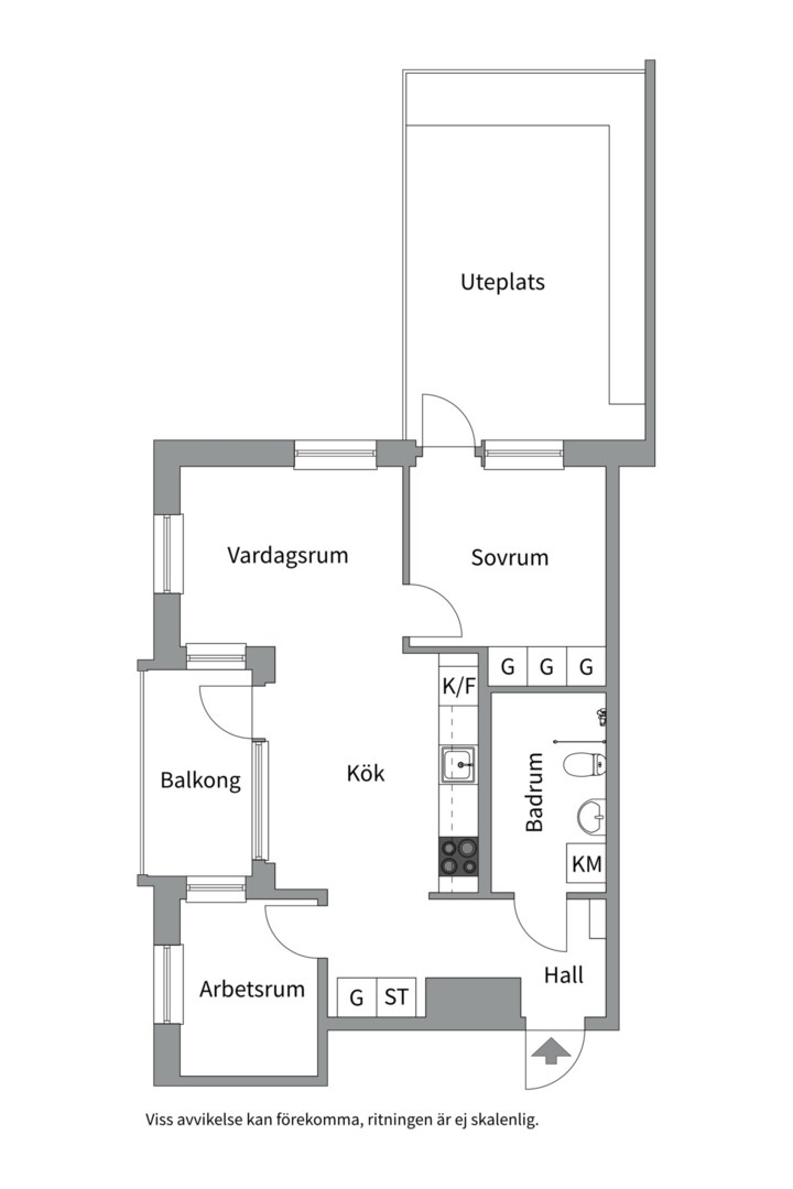 Planlösning från Fabrikörvägen 15, Till salu i Nacka Strand, Nacka