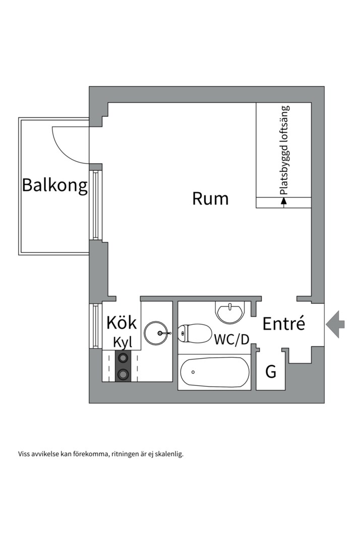 Planlösning från Börjegatan 10A, Kommande i Främre Luthagen, Uppsala