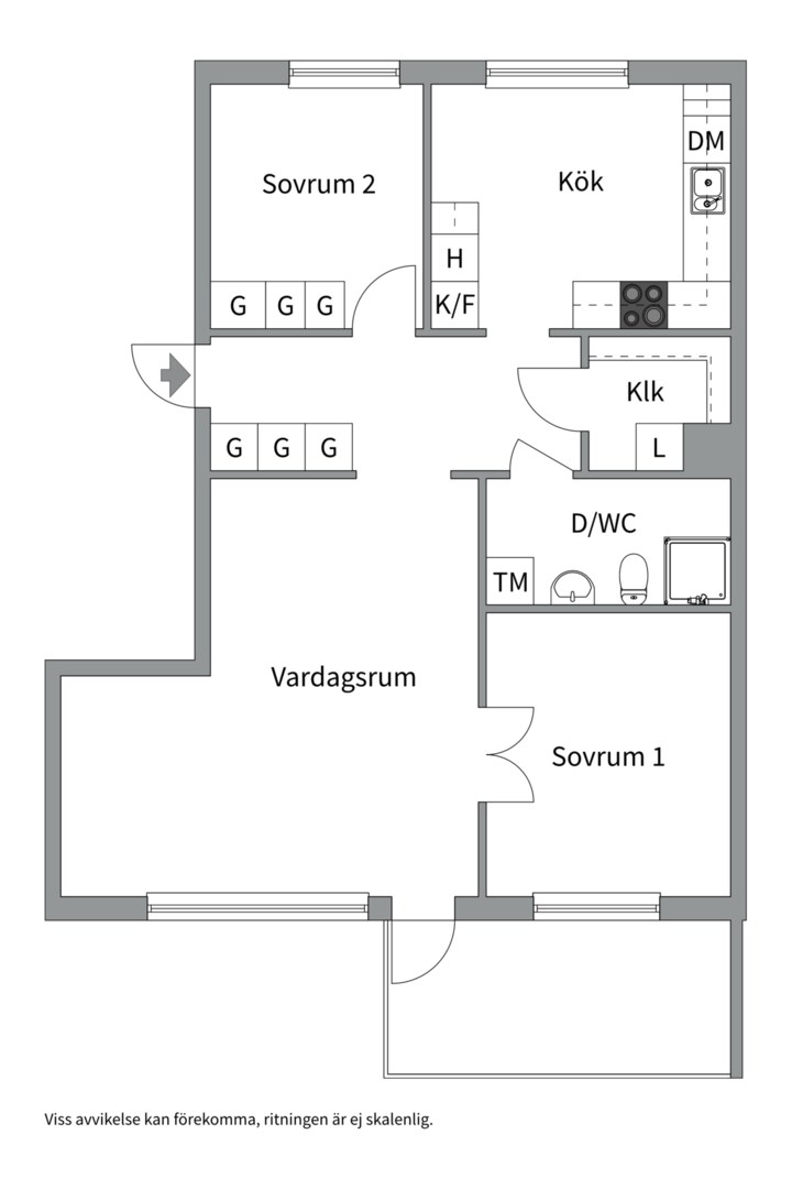Planlösning från Börjegatan 57, Såld i Luthagen, Uppsala