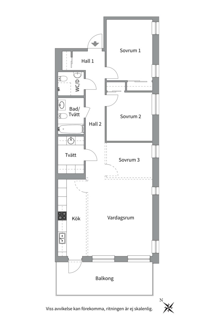Planlösning från Viragatan 9, Till salu i Kungsängen, Uppsala