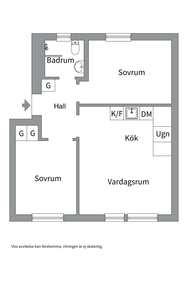 Planlösning från Fastlagsvägen 17, Såld i Midsommarkransen, Stockholm