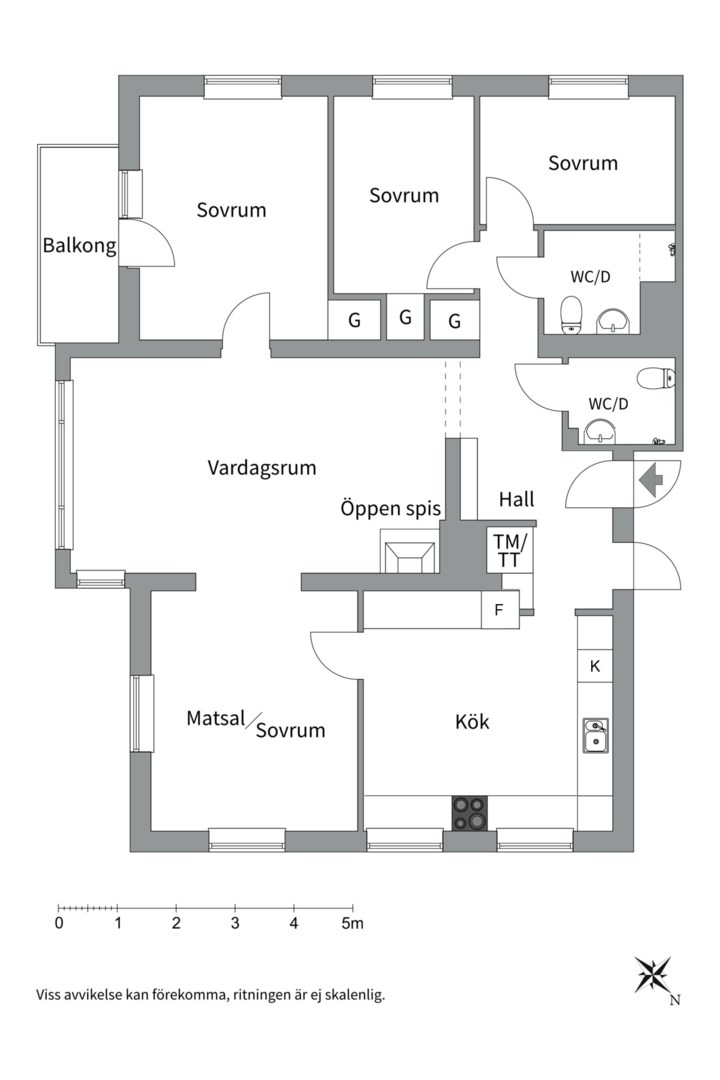 Planlösning från Munkgatan 5 A, Kommande i Centrum, Uppsala