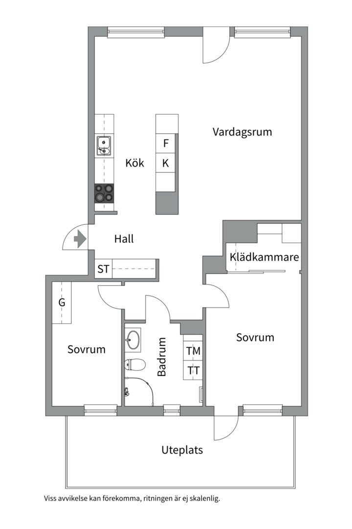 Planlösning från Magasinsgatan 9C, Till salu i Kungsängen, Uppsala