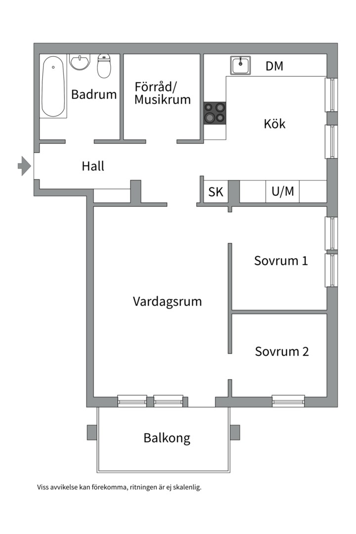 Planlösning från Skarpövägen 51, Till salu i Västra Orminge, Nacka