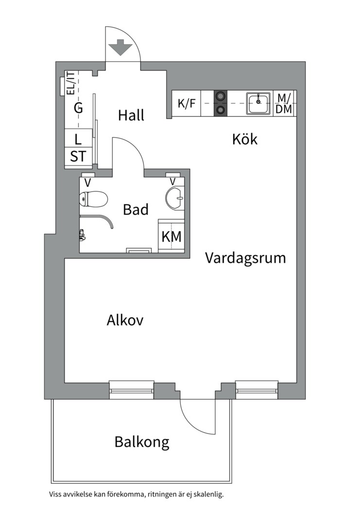 Planlösning från Kryddblandargatan 3, Till salu i Centrum, Uppsala
